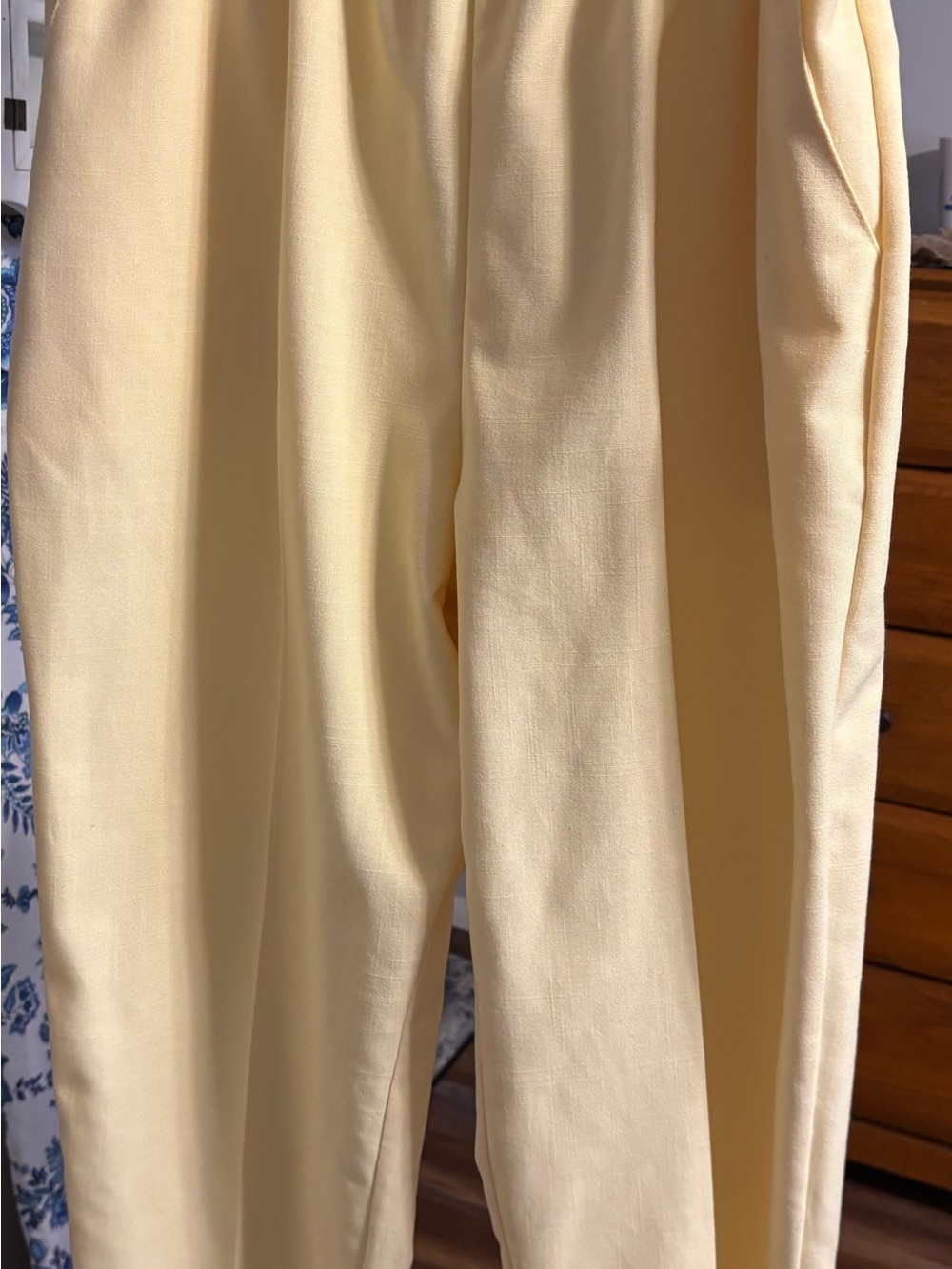 Briggs New York Pale Yellow Tailored Trousers